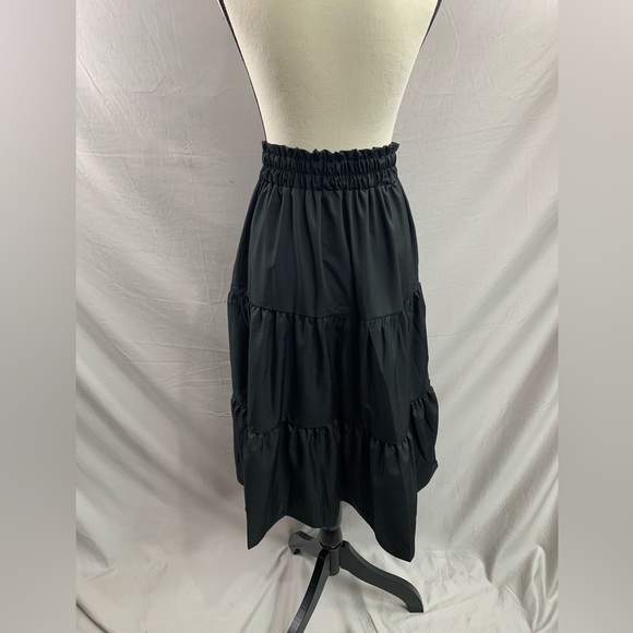 Black Boho Tiered Ruched Skirt - Picture 11 of 11